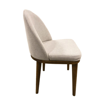 Silla Polara Madera Asiento Tapizado Lino Gris