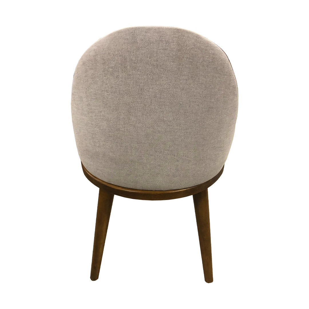 Silla Polara Madera Asiento Tapizado Lino Gris
