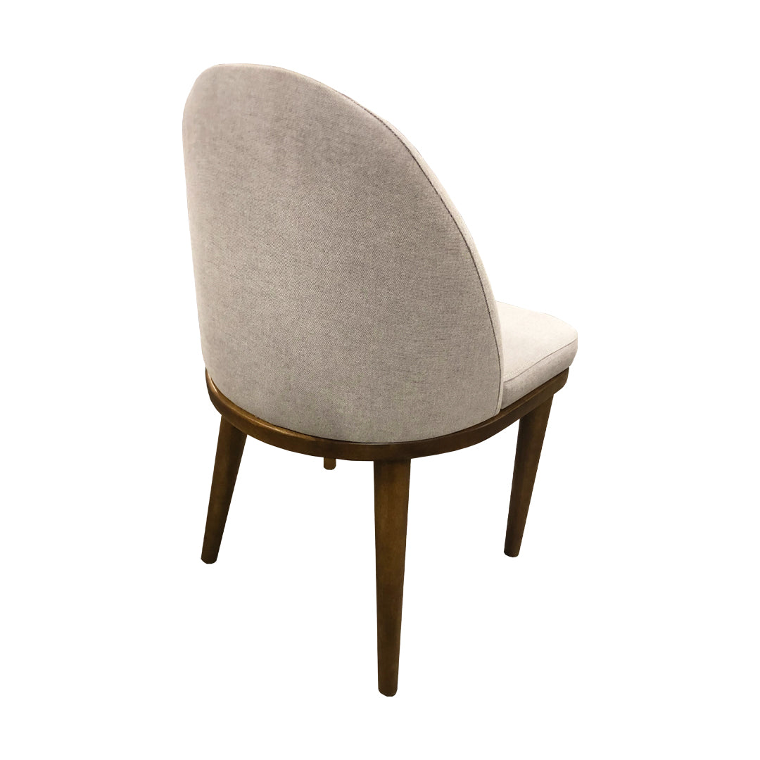 Silla Polara Madera Asiento Tapizado Lino Gris
