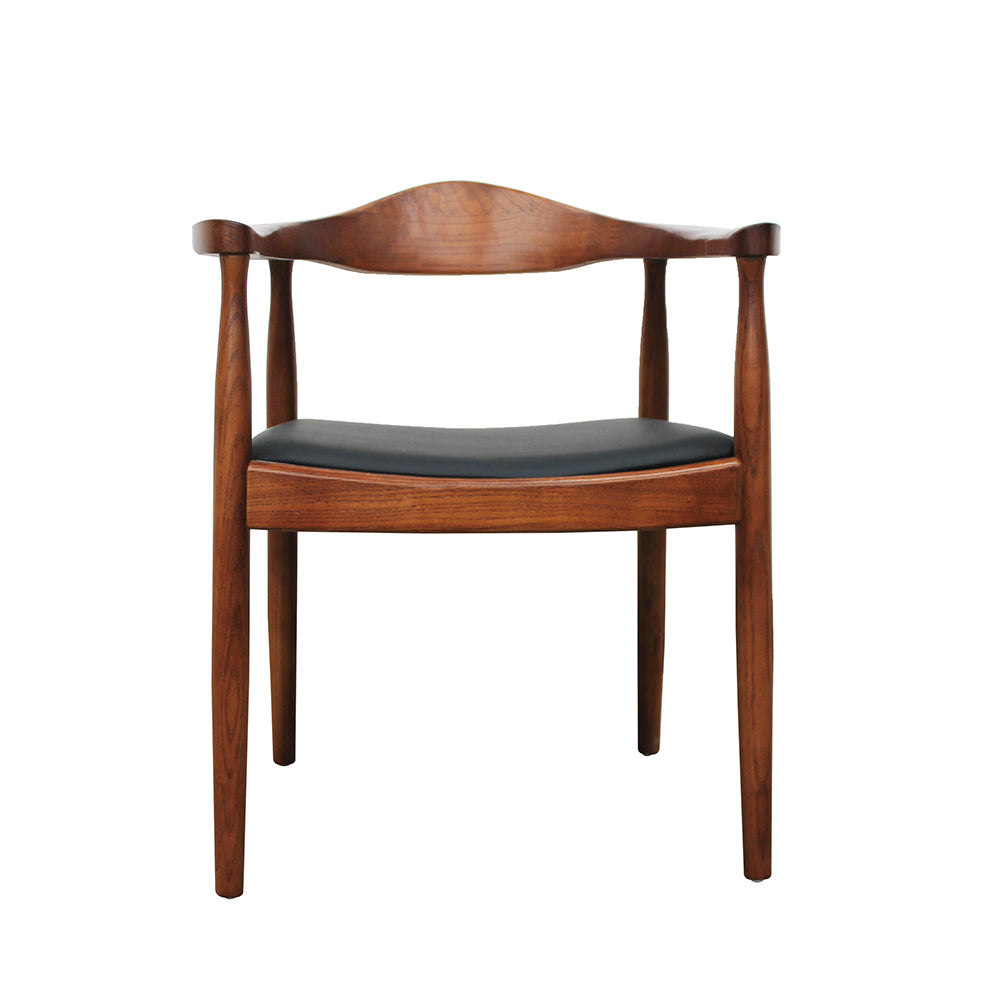 Cadeira Carolina cor Preta com madeira escura