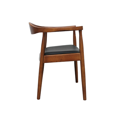Cadeira Carolina cor Preta com madeira escura