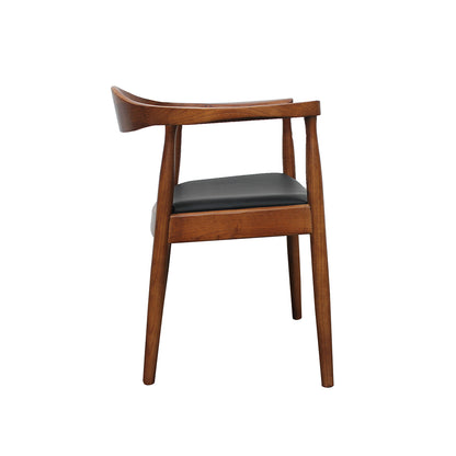 Silla Carolina en color negro con madera oscura