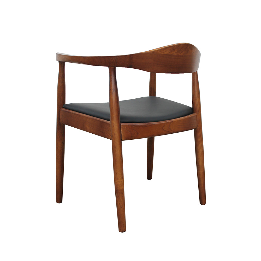 Silla Carolina en color negro con madera oscura