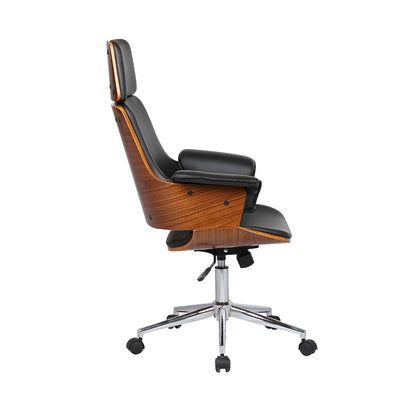 Cadeira Office Coimbra cor Preta com madeira