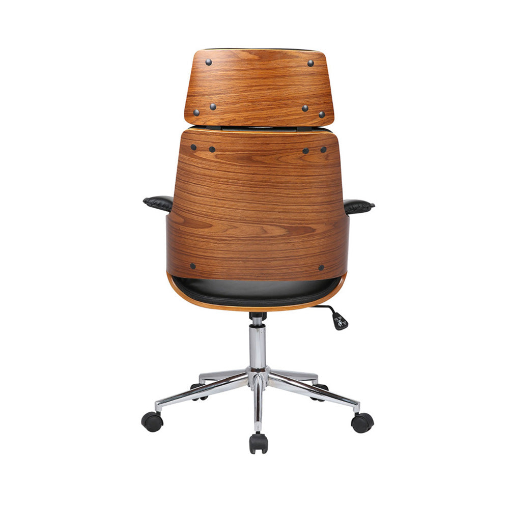 Cadeira Office Coimbra cor Preta com madeira