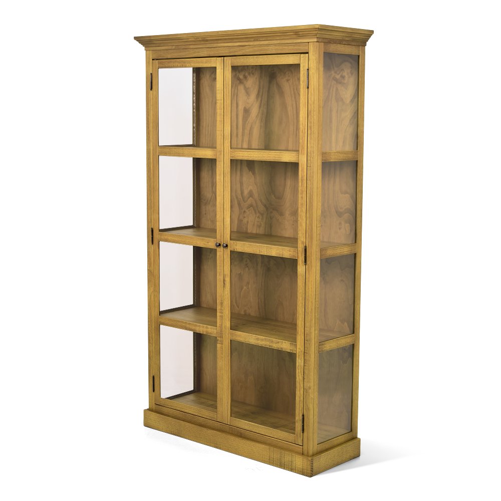 Mueble Conejera 2 Puertas Madera con Gama Cristal Lateral 1,10x0,39x1,90m