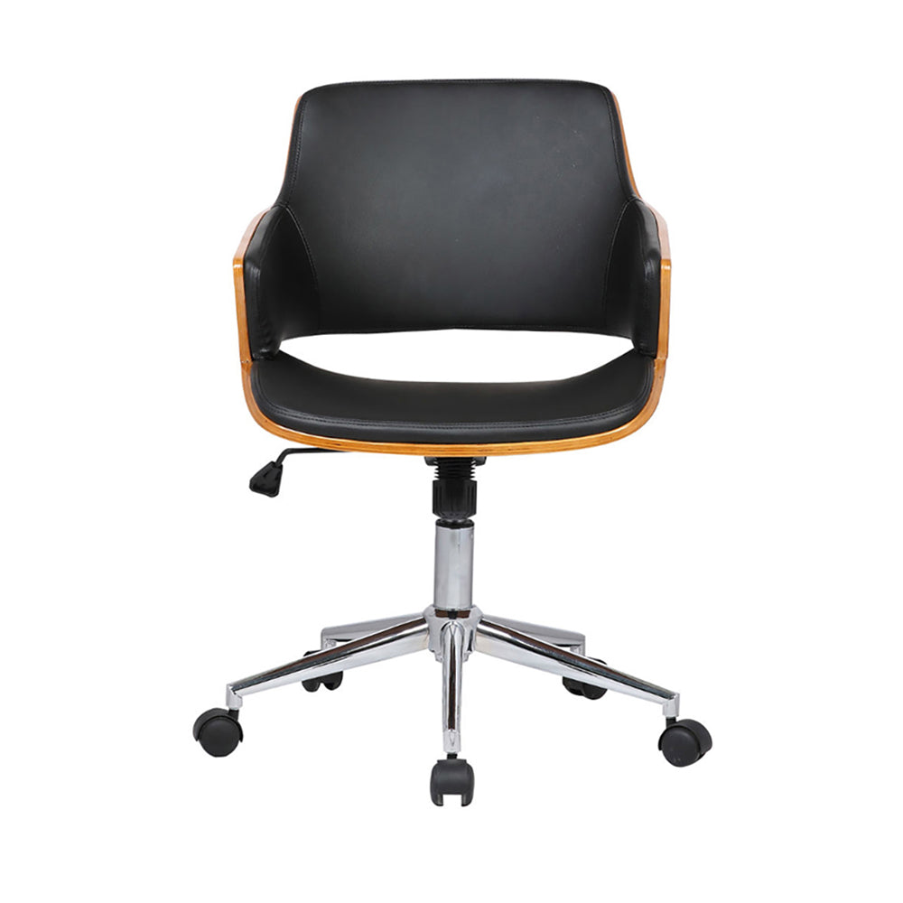 Cadeira Office Débora cor Preta com madeira