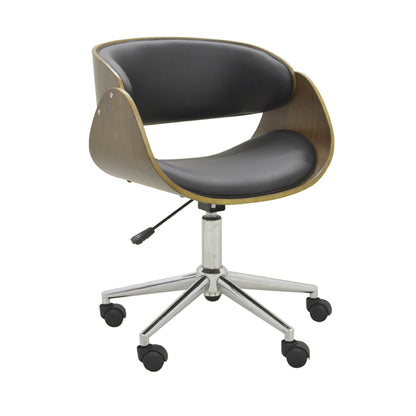 Silla de oficina Deise Castor negra con madera