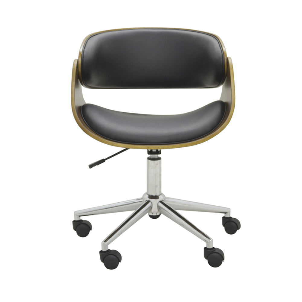 Silla de oficina Deise Castor negra con madera