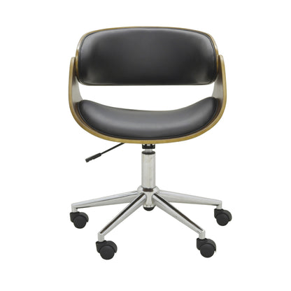 Silla de oficina Deise Castor negra con madera