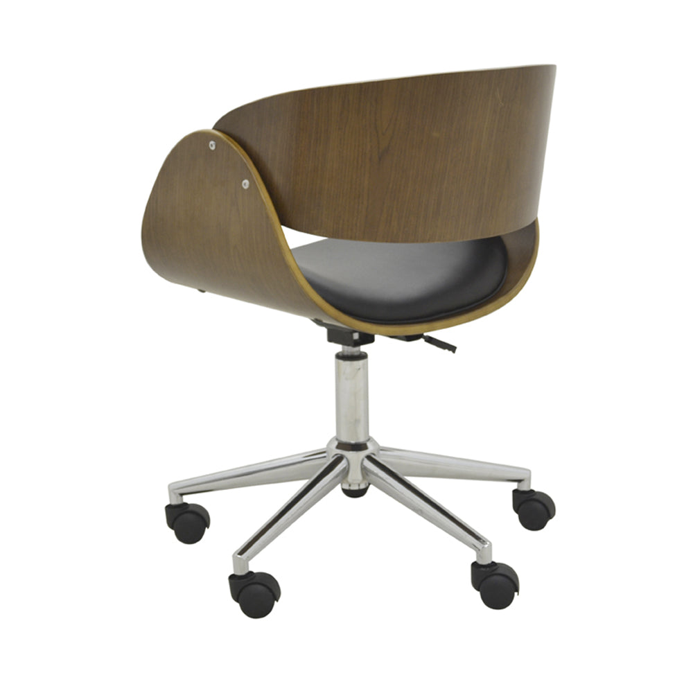 Silla de oficina Deise Castor negra con madera