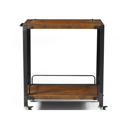 Carro de barra de metal y madera maciza Lenox