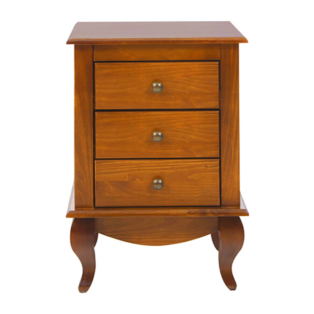 Mesa Lateral Country Clean 3 gavetas 74x48x40cm