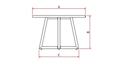Mesa de comedor industrial redonda de aluminio Fendi Color 1,20 m - 4 asientos