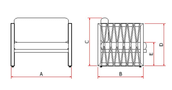 Robust Upholstered Armchair in Graphite Aluminum and Green Mixed Color Nautical Rope