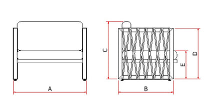 Robust Upholstered Armchair in Graphite Aluminum and Green Mixed Color Nautical Rope