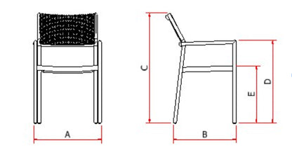 Aluminum Sun Chair Blue Color Nautical Rope Black Color