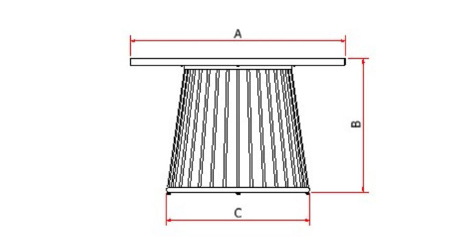 Mesa de comedor de aluminio dorado con fibra Fendi Color 1,50m - 5 plazas