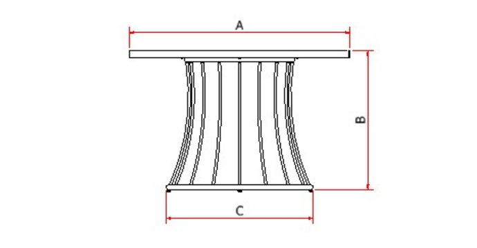 Italy Dining Table, Aluminum, Graphite Color, 1.20m - 4 seats