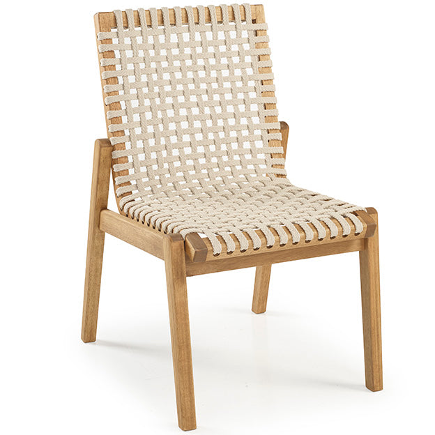 Traço Chair Wood and Nautical Rope Sand Color