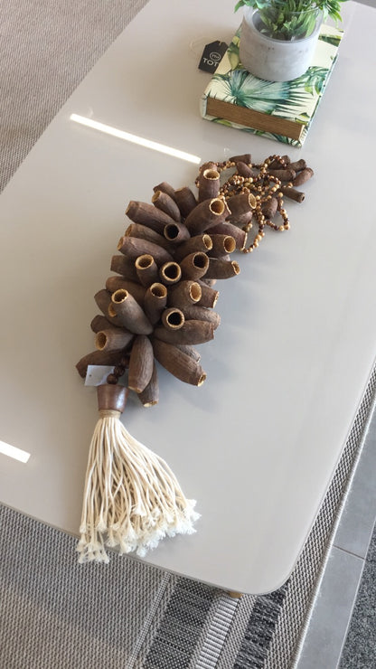 Colar Decorativo Semente de Jequitibá, Açai e Tassel