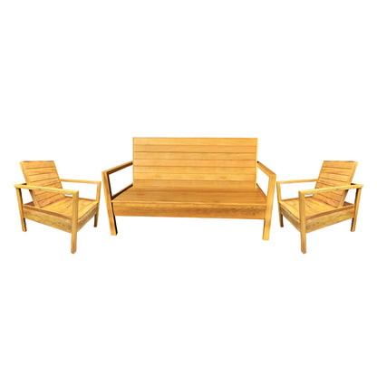 Apex Solid Wood Bench Set with Backrest