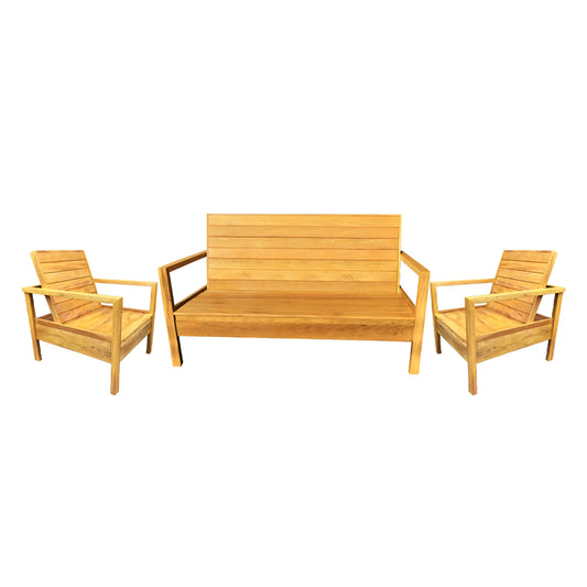 Apex Solid Wood Bench Set with Backrest