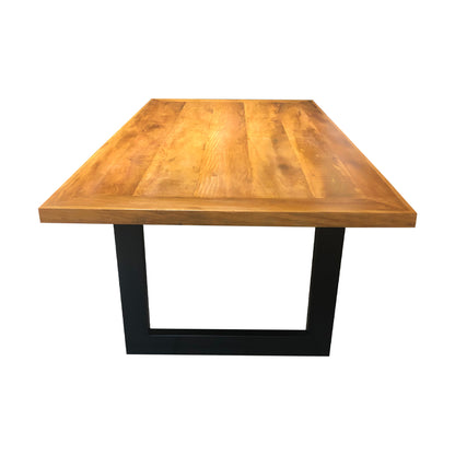 Mesa de Jantar Vanessa 200x100cm Tampo Madeira Maciça Base Ferro - 6 Lugares