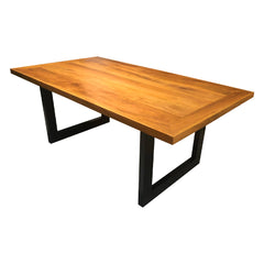 Mesa Prancha Madeira 200x110cm Tampo Liso Base Alumínio