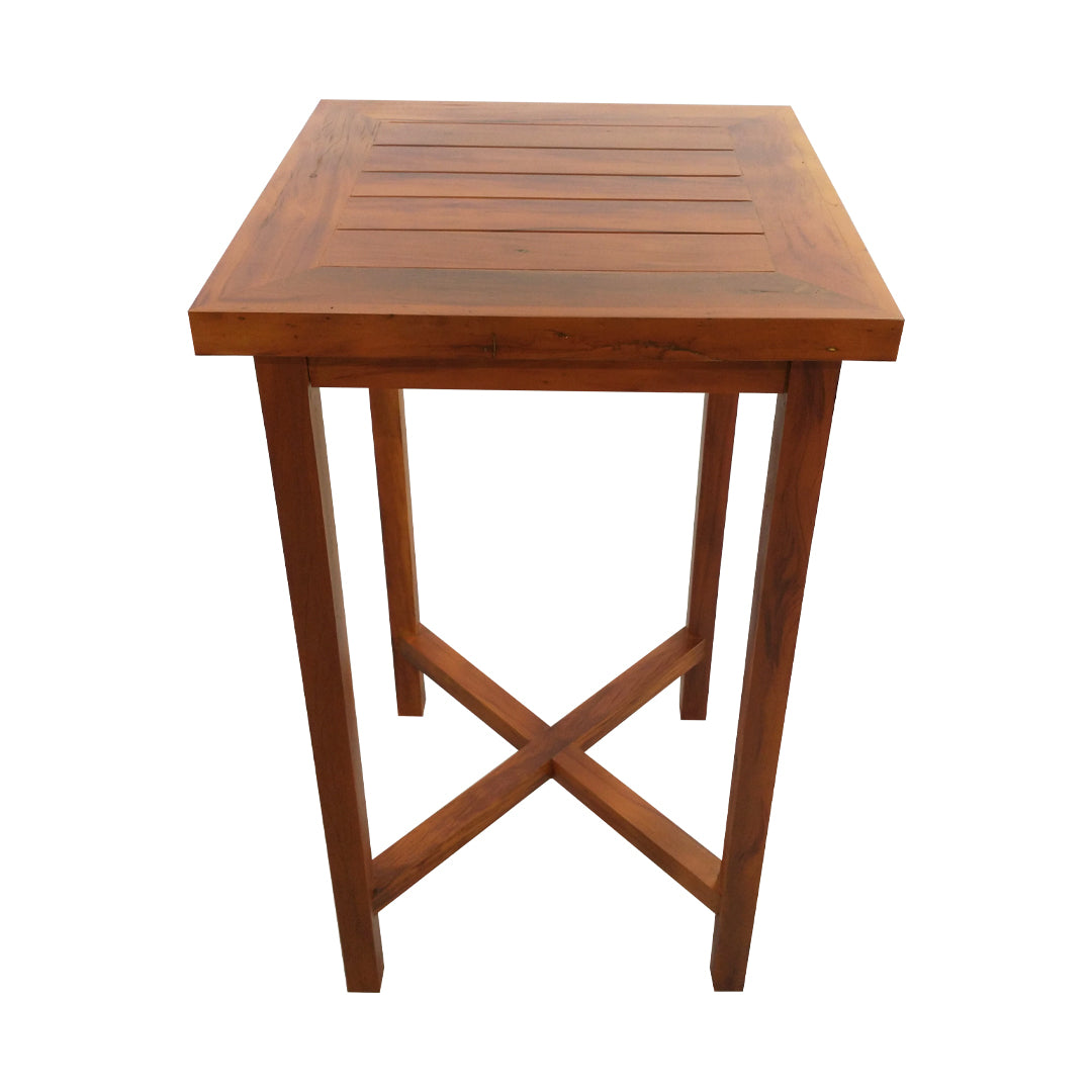Square Bistro Table 60x60cm Solid Wood Slats