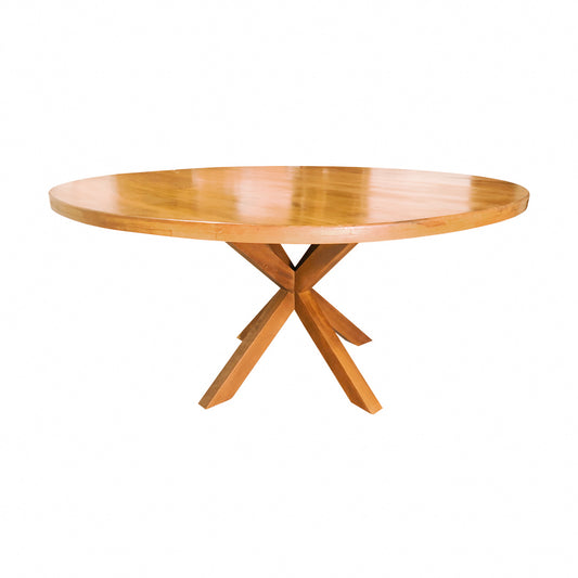 Monaco Round Dining Table 140cm Solid Wood - 6 Seats
