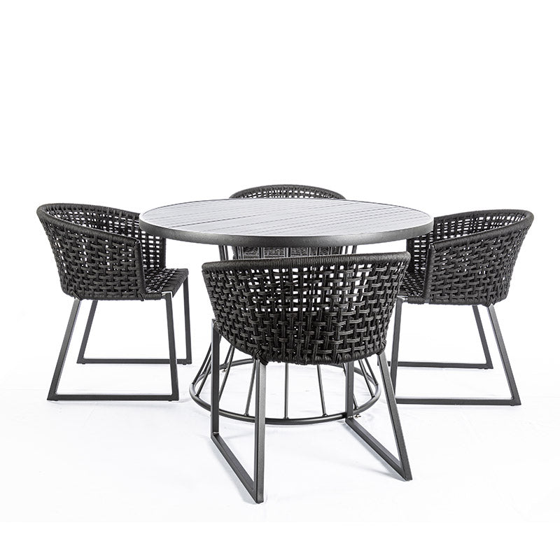 Italy Dining Table, Aluminum, Graphite Color, 1.20m - 4 seats