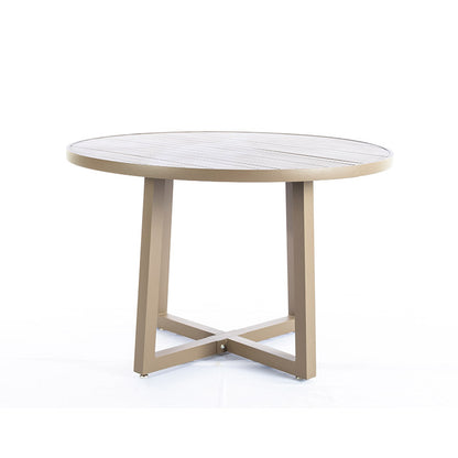 Mesa de comedor industrial redonda de aluminio Fendi Color 1,20 m - 4 asientos