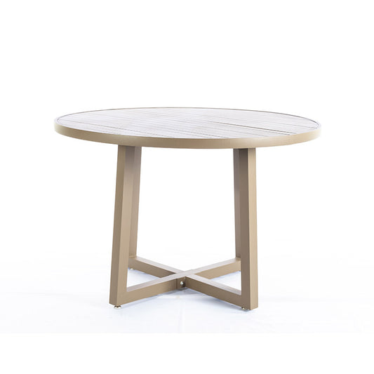 Mesa de comedor industrial redonda de aluminio Fendi Color 1,20 m - 4 asientos