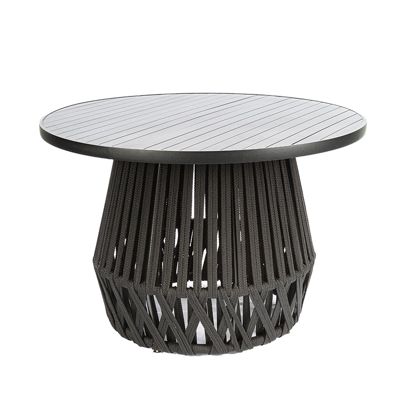 Mesa de Comedor Confort de Aluminio con Cuerda Náutica Color Negro 1,20m - 4 plazas