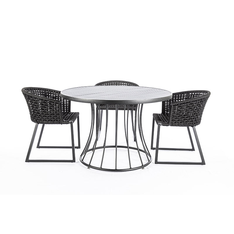 Italy Dining Table, Aluminum, Graphite Color, 1.20m - 4 seats