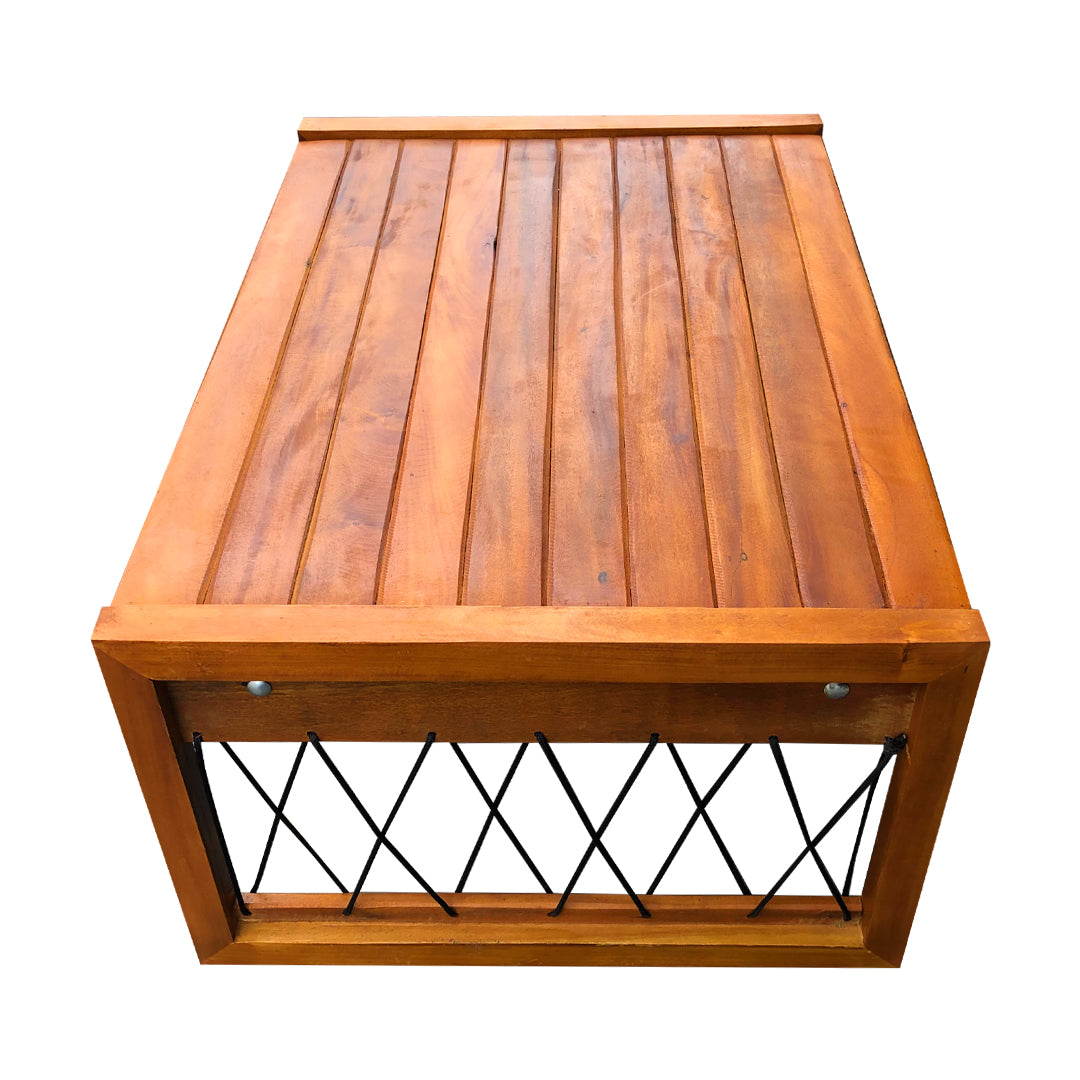 Slim Coffee Table 60x70cm Solid Wood with Nautical Rope
