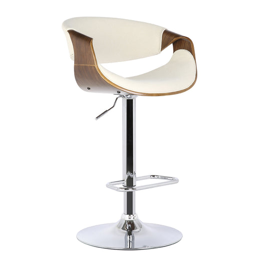 Taburete Nicole color crema con base Disco
