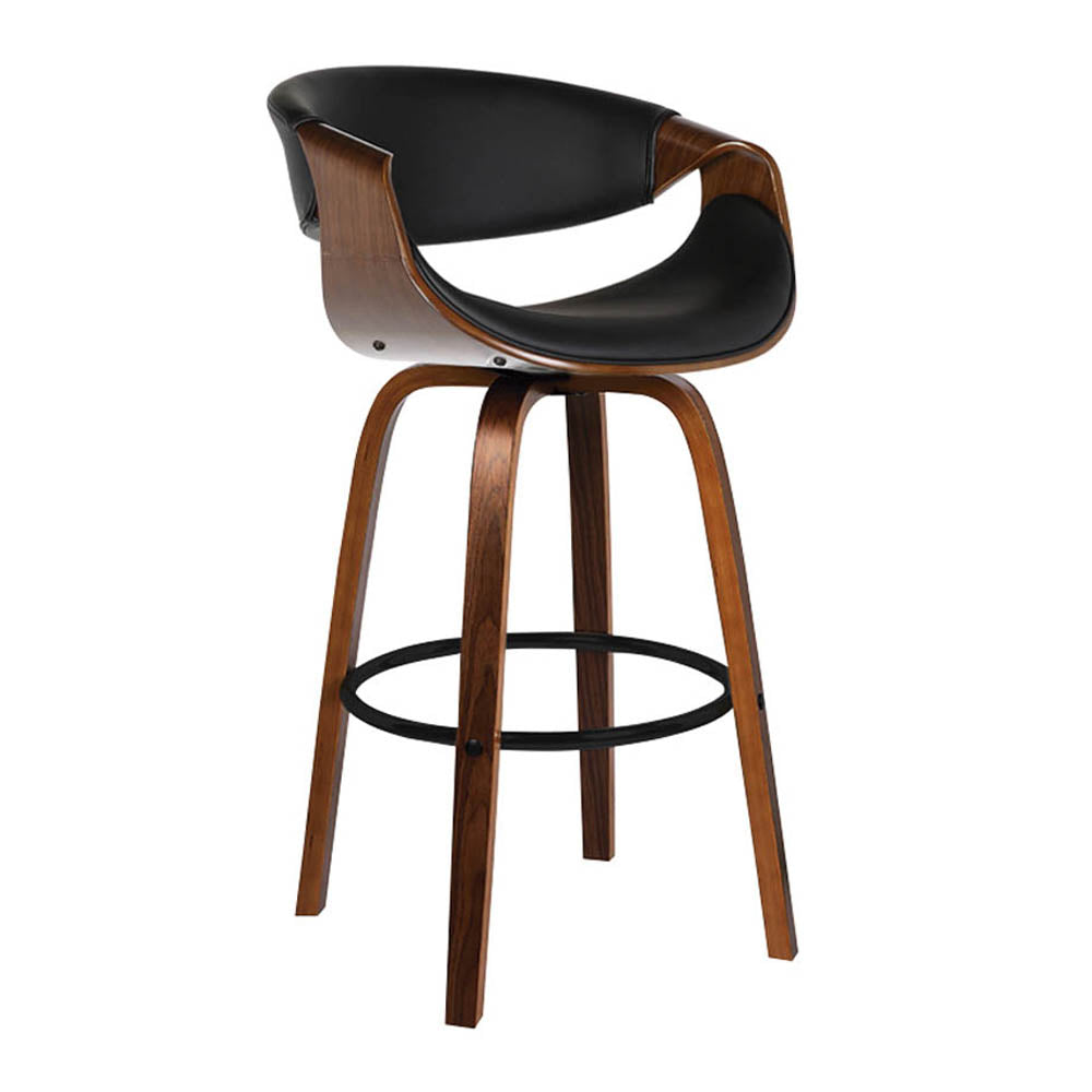 Taburete Nicole en negro con madera