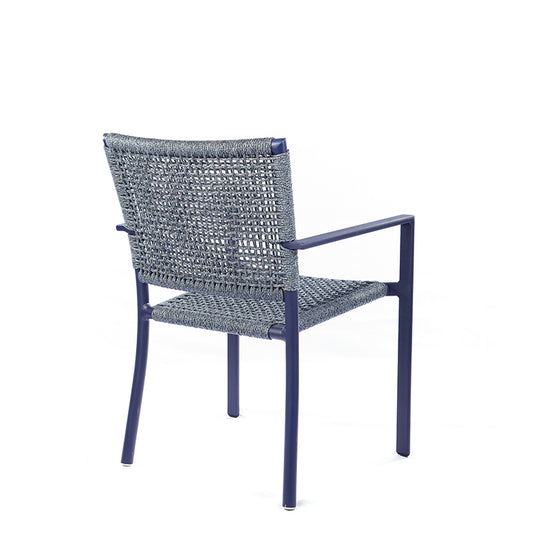 Star Chair with Aluminum Armrest in Blue Color Nautical Rope in Blue Mix Color