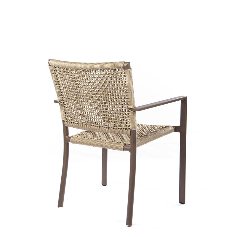 Silla Estrella con Brazo de Aluminio Color Marrón Cuerda Náutica Color Arena