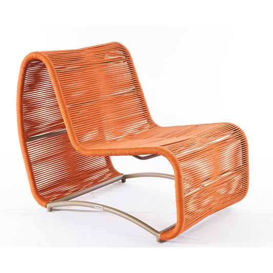 Sillón Aconchego Aluminio color Fendi y Cuerda Náutica color Ocre