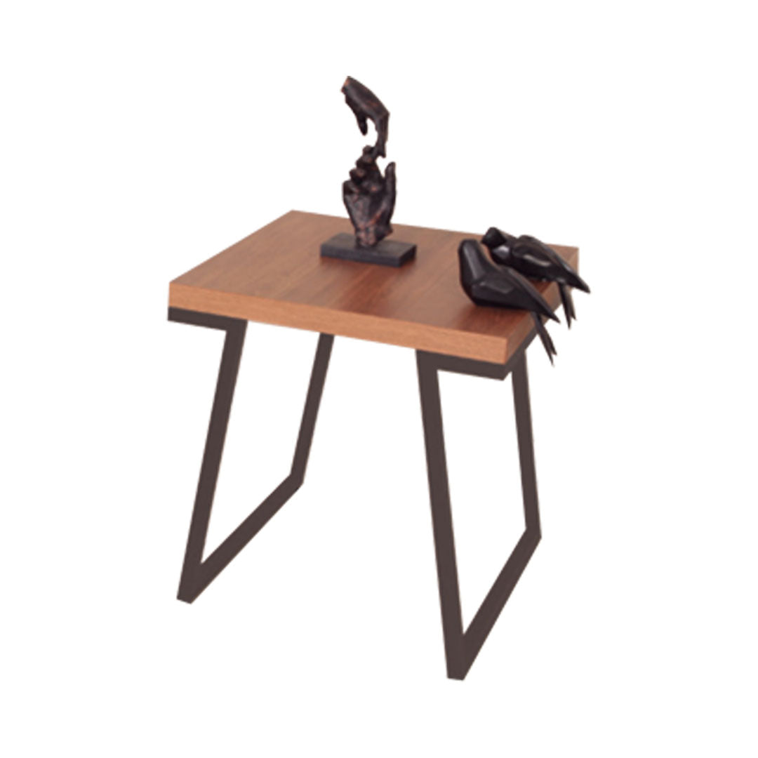 Logus Side Table 0.58X0.55X0.55m Iron and Wood