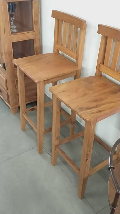 Taburete de minería de madera maciza