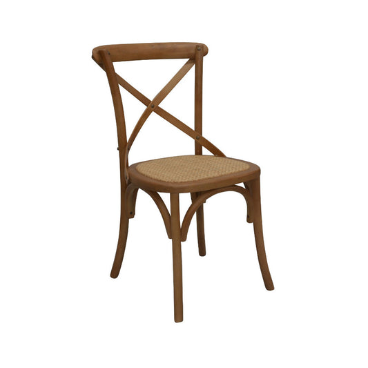 Silla X Katrina de madera y paja natural