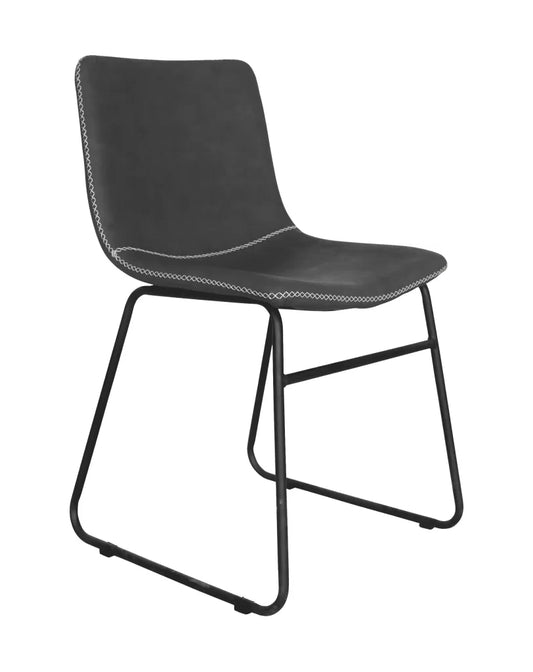 Silla Oxford negra con detalles de costuras