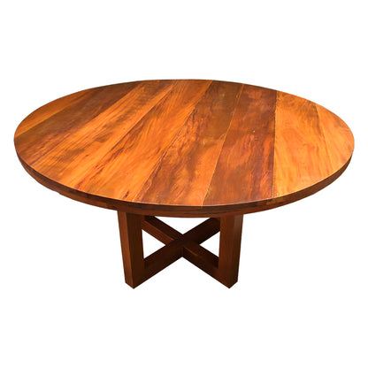 Mesa de Comedor Redonda Base 120cm Madera Maciza Montreal - 4 Plazas
