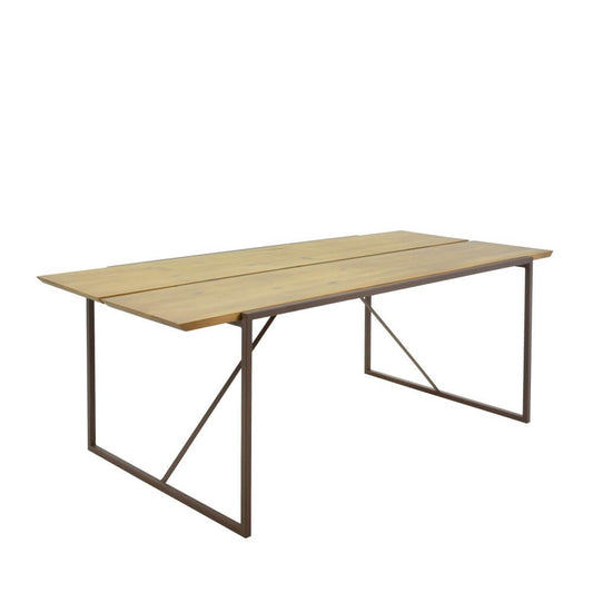 Mesa de Jantar Lumber 200x95cm Madeira e Ferro - 6 Lugares