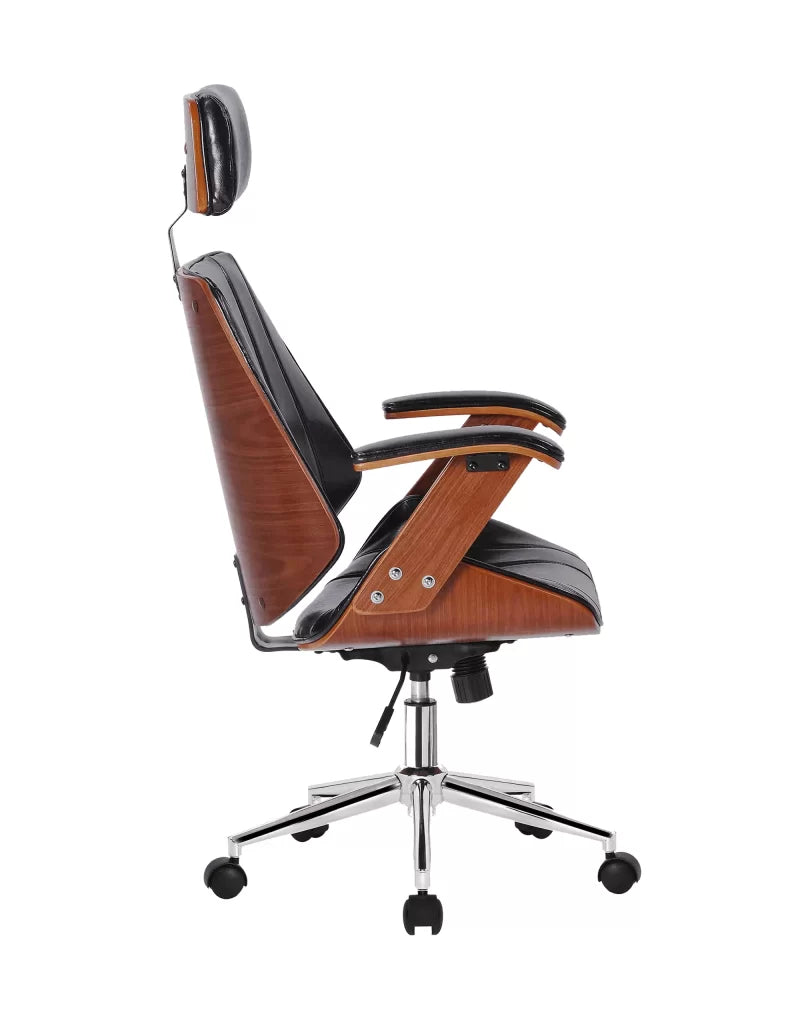 Silla de Oficina Kopenhagen President en Negro y Madera