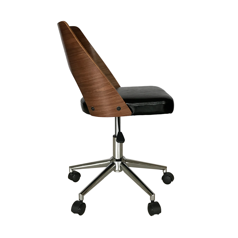 Cadeira Office Aveiro cor Preta com madeira